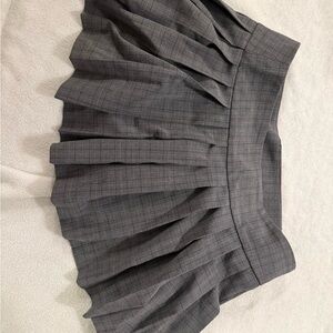 Zara Gray Pleated Skater Mini Skirt